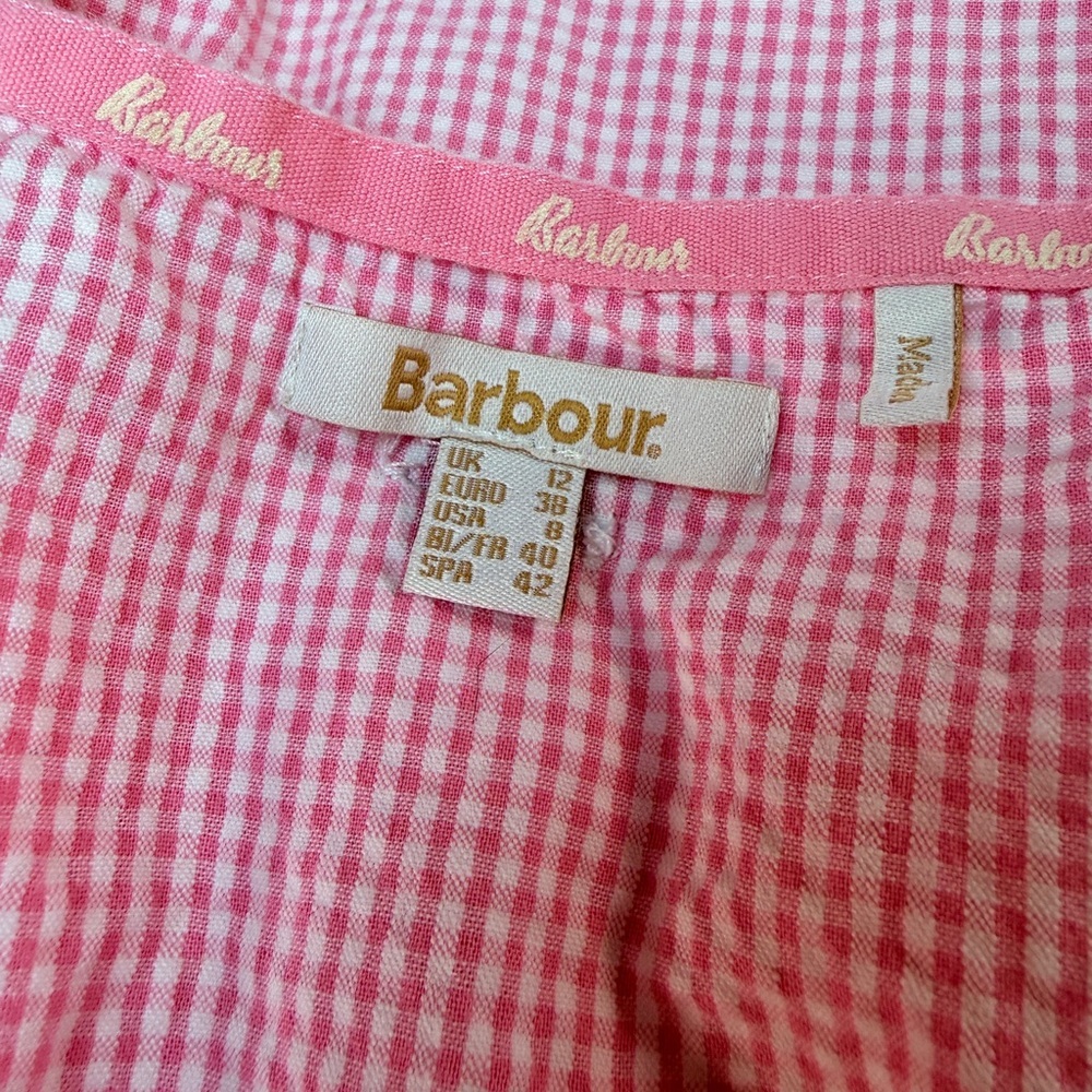 Barbour Pink and White Gingham Maxi Dress - Cottage Core - Belted. 8 - Picture 3 of 5